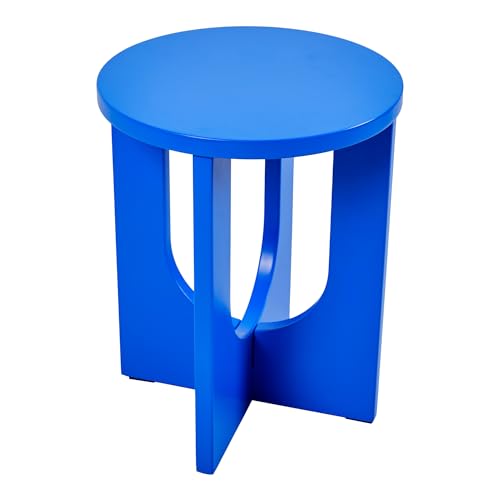 [En.Casa] Tavolino Centrale Da Salotto Tavolo Basso Da Caffè Con Piano Rotondo E Gambe Incrociate Tavolino Laterale Da Divano 50 X 40 Cm Blu Reale - 4