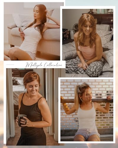 AMVELOP 2-4 PCS Camisole for Women Casual Sleeveless Layer Undershirt Adjustable Spaghetti Strap Tank Top Outfit4