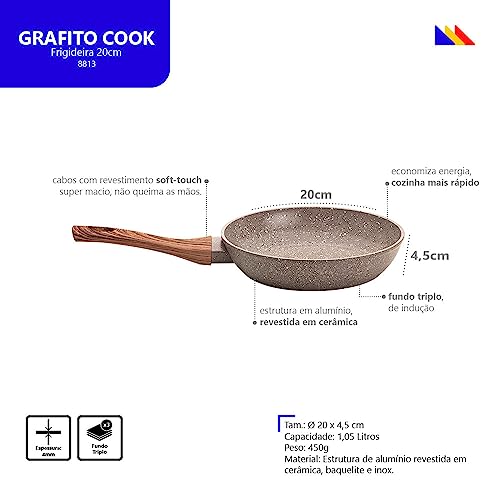 Mimo Style Frigideira Linha Cook - Estrutura em Alumínio Revestida em Cerâmica, Fundo de Indução. Ca