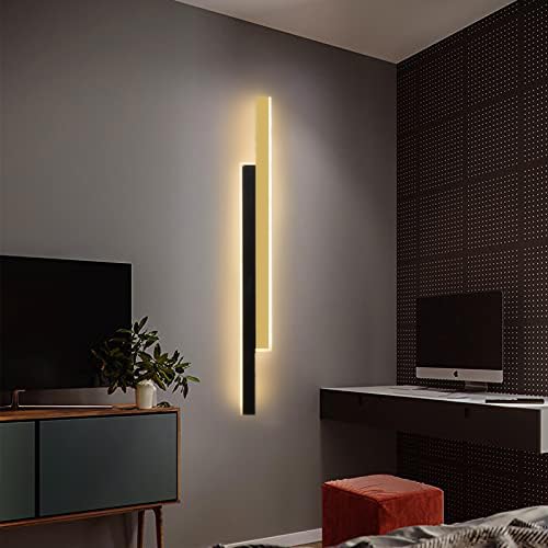 Iluminación de pared interior LED moderna con mando a distancia negro 7