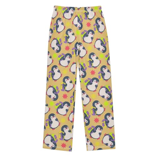 ZZXXB Penguin with Bag Boys Long Pants Soft Trousers Elastic Waist Kids Lounge Bottoms with Pockets S-XL