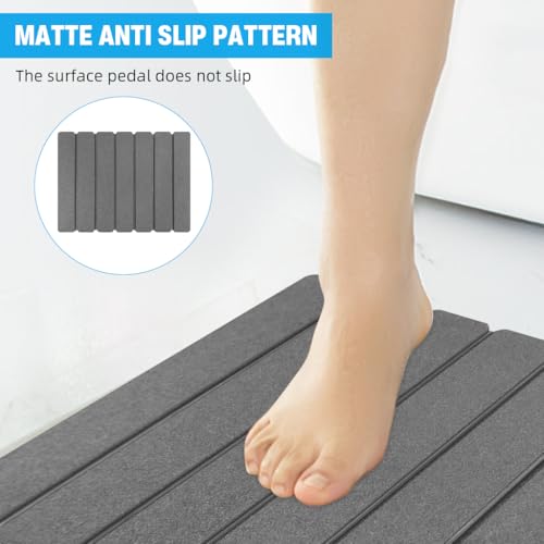 Image of HASTHIP Foldable Stone Bathroom Mat Super Absorbent Diatom Mud, Fast-Drying, Non-Slip Surface, Easy to Clean, Multipurpose Design for Kitchens, Bathrooms & Entryways, 60x39cm