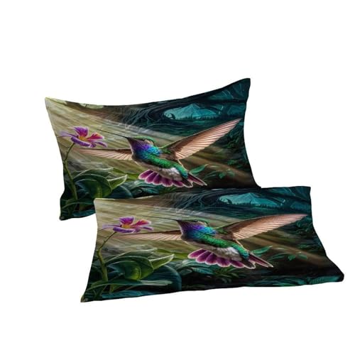 Parure de lit microfibre housse de couette fleur 220x240cm douce et hypoallergénique