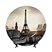 AQRJKHD Piatto decorativo in porcellana Bone China da 20,3 cm, da viaggio, a Parigi, in ceramica, con espositore, ornamenti in ceramica, piatto in porcellana artistica per casa, ufficio, decorazione immagine
