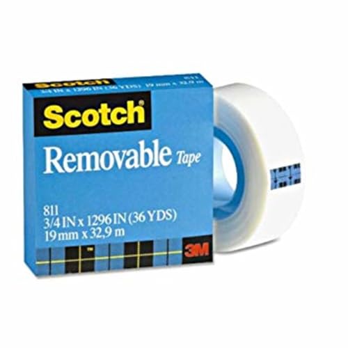 Scotch Ruban adhésif Magic 811 Removable 19 mm x 33 m Invisible