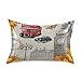 OOowow Housse de coussin décorative en satin Queen Size Vintage London Big Ben pour cheveux et peau