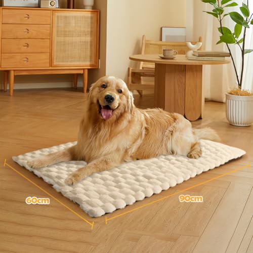 XIAPIA Selbstheizende Decke Katze & Hunde, Flauschig Selbstwärmende Katzendecke ohne Kabel, Wärmedecke Heizdecke ohne Strom, Washbar Thermodecke Katzenkissen (Weiß, 90 * 60)