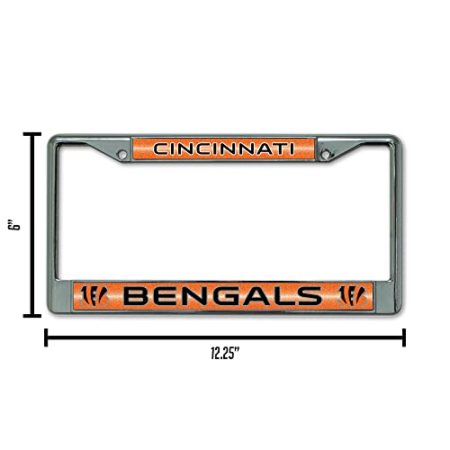 image for Rico Industries Cincinnati Bengals Bling Chrome License Plate Frame wi