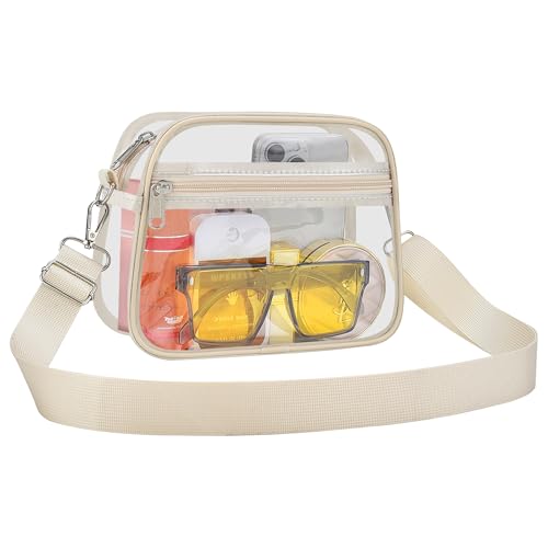 Image of Clear Bag for Stadium Events Clear Sports Fan Handbags Purses with Adjustbale Strap for Concerts Festivals Game Day