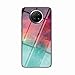 Price comparison product image Miagon Glass Case for Xiaomi Redmi Note 9T,Sky Series 9H Tempered Glass Hard Back Cover with Soft Silicone Frame Bumper Protective Case,Red Green