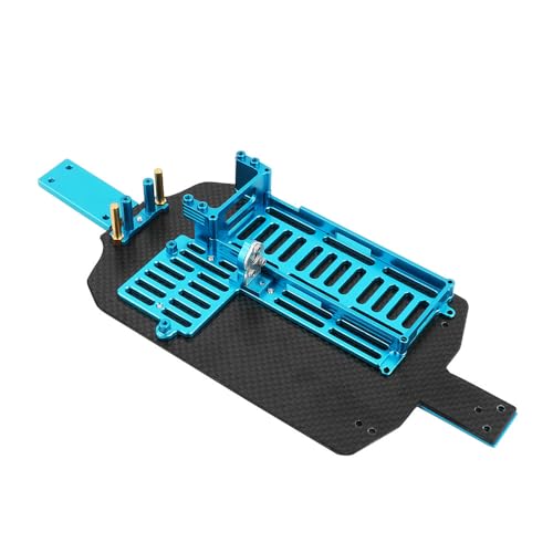 Pothyes Carbon Fiber Bottom Chassis Guard Plate with Metal Battery Tray Box Mount Steering Shaft for MJX Hyper Go 14210 14209 Upgrade Part (Blue)