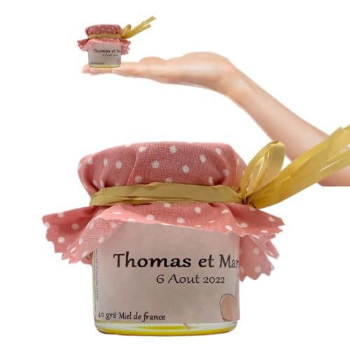 Pot de miel spéciale mariage 40 grs (Rose)