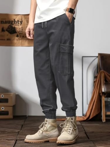 Image of Leriya Fashion Men's Cargo Pants | 6 Pocket Cotton Cargo Joggers for Men | Loose Fit Stylish Pant with Pockets | Casual Baggy Trousers & Streetwear Lower