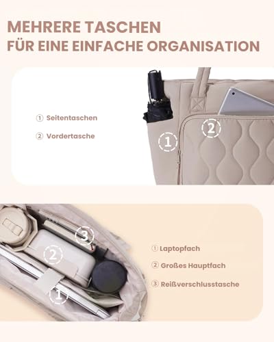 Sac cabas grand format doté d'une poche pour PC portable