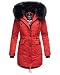 Produktbild Navahoo Damen Winter Jacke Kapuze Winterjacke Parka Kunstfell Teddyfell B818 [B818-Lul-Pri-Rot-Gr.S]