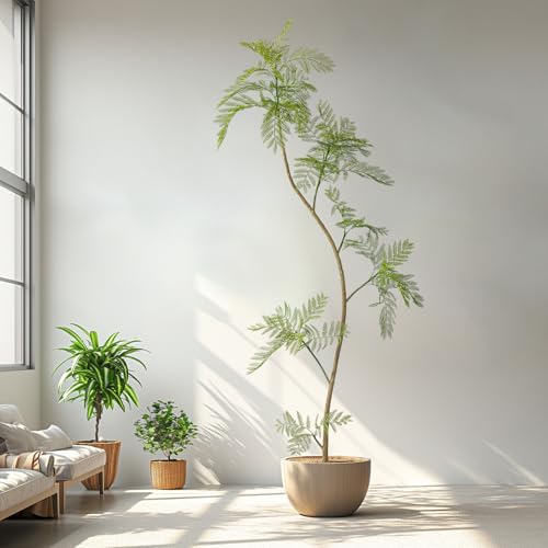 Bailikang 7.2FT Artificial Tree Fake Jacaranda Tree,Faux Tall Tree Lifelike Green Leaves Large...