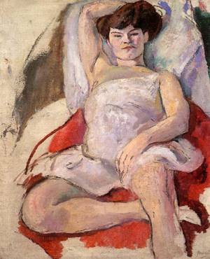 Peinture à l'huile Pascin : reproduction élégante de Dancer at The Moulin Rouge 1908