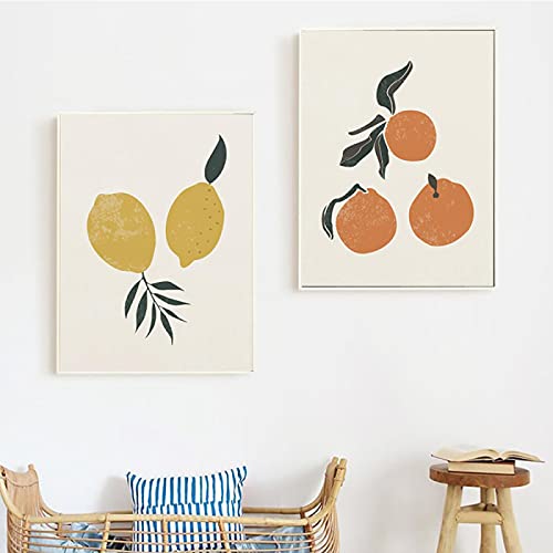 Affiche orange et citron pour peinture sur toile de cuisine moderne 60x80cm