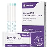 WelCheck Breast Milk Alcohol Test Strips for Breastfeeding Moms, Alcohol Test Strips for Breastmilk, Detects Alcohol at Home in 2 Minutes, 7 Pack