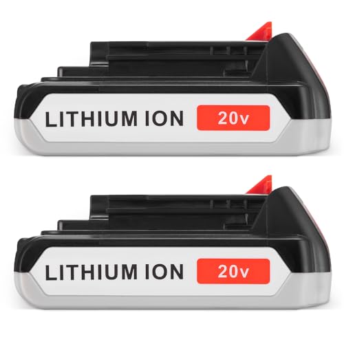 UTRBATT 2 Pack 3.0Ah 20V Max Replacement for Black and Decker 20V Lithium Battery Compatible with Black Decker LB20 LBX20 LST220 LBXR2020-OPE LBXR20B-2 LB2X4020 Cordless Tool Battery