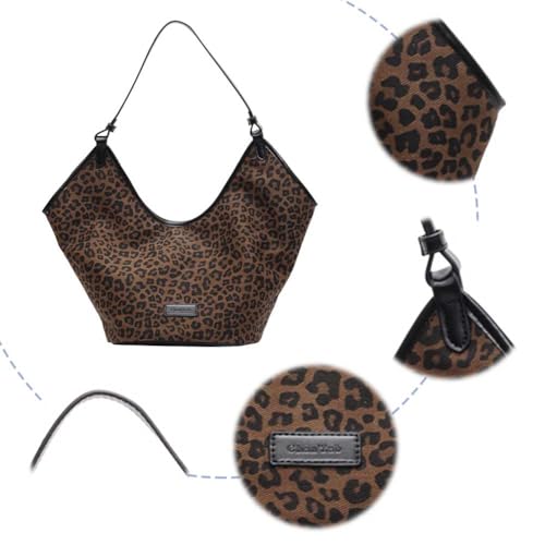 Image of YFGBCX Suede Bags for Women Crossbody Bags Cheetah Hobo Bag Leopard Bags for Women Large Capacity Work Tote Bag