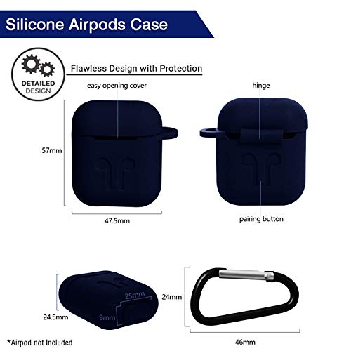Image of Colorcase Silicone Shock Proof Protection Sleeve Skin Carrying Bag Box Cover Case for Apple AirPods 1 and 2 Wireless Headset Earphone (Blue)