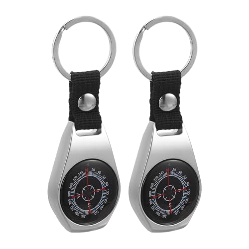 Set de 2 brújulas portátiles de aleación de zinc para camping miniatura 1