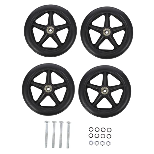 minkissy Wheelchair Wheels Useful 4pcs Replacement Front Wheels Safe for Wheelchair Parts Replacements
