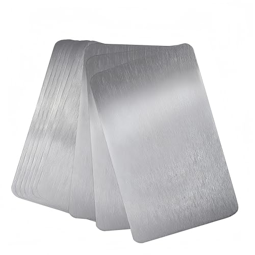 Cartes métalliques vierges en acier inoxydable premium de 8,6 x 5,4 cm pour gravure laser