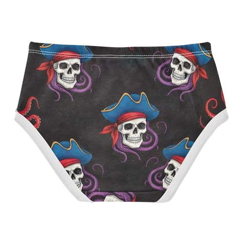 Print Girls Underwear Toddlers 2t Cotton Panties for Girl Pirate Skulls Purple Octopus Briefs Underpants2
