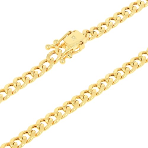 Nuragold NG10YMBH140-22 10K Yellow Gold 5Mm Miami Cuban Link Chain Pendant Necklace, Mens Womens Jewelry Box Clasp 16 Inch 18 Inch 20 Inch 22 Inch 24 Inch 26 Inch 28 Inch 30 Inch thumb #4