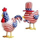 TOYANDONA 2pièces Décoration Dinde Fête Nationale Américaine Figurine Dinde Juillet Ornements Bureau Cadeaux Invités Patriotique Décoration Intérieure Fête