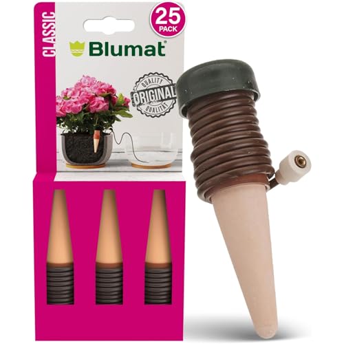 Blumat Classic Plant Watering Stakes - Self-Watering Insert for Indoor and Outdoor Plants - Automatic Slow Release Irrigation System for Potted Plants - Houseplant Care Device (25 Pack)