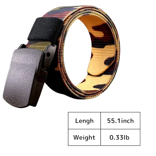 No Metal Camouflage Web Belt, Adjustable Airport Friendly Military Tactical Belt, Plastic Buckle Nylon Webbing Belt2