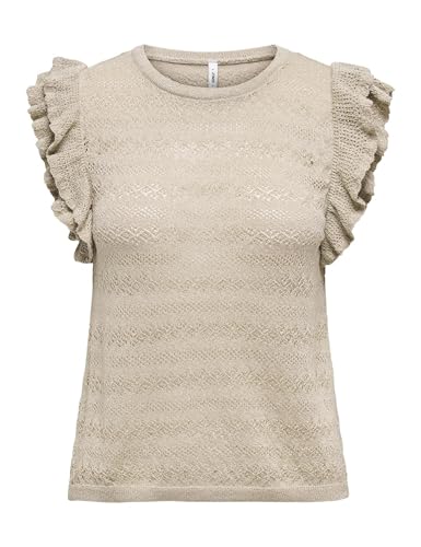 Top KNT Femme ONLY Onlaga haut de gamme en maille scintillante col rond