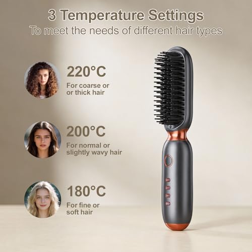 Peine alisador portátil inalámbrico Go Brush Pro rojo miniatura 6