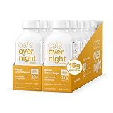 Oats Overnight Maple Brown Sugar Bottled Shake - Gluten Free, Non-GMO, Vegan Friendly Breakfast Meal Replacement Shake with Powdered Oat milk. 15g of Protein (10 Pack)