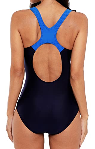 Image of beautyin Women's Colorblock Slimming One Piece Swimsuit Cross Back Bathing Suit