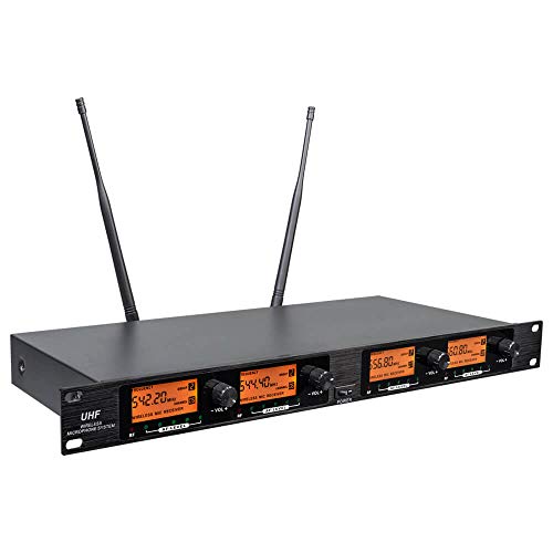 Frequency B Wireless Microphone System 4 Channel 4 Lavalier 4 Bodypacks 4 Lapel Mic 4 Headsets Uhf For Karaoke System Church Speaking Conference Meeting Classroom Wedding Party Meeting School #TOP2