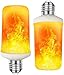 Produktbild Luminea Flammenlampe: 2er-Set LED-Lampen mit Flammeneffekt, 3 Beleuchtungs-Modi, E27, 2 W (LED Flackerlicht Feuer, Feuer Lampe, Flammen Feuereffekt)