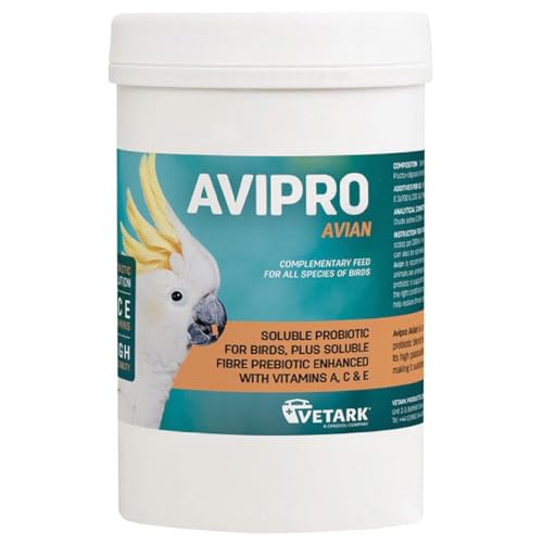 Vetark Avipro Avian Prebiotic and Probiotic For All Bird Species Supports Digestive Health and Stress Easy to give 300g powder