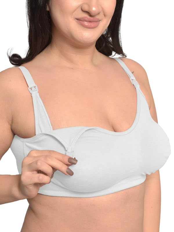 Organic Cotton Bamboo Feeding Bra for Women Full Coverage I Keyhole Back Design Nursing Bra for Women Without Padding I Wire Free Maternity Wear-image-33