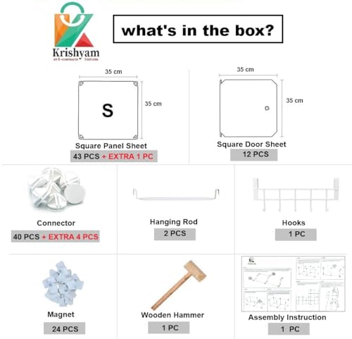 Image of KRISHYAM 12 Box Collapsible Plastic Cupboard for Storage, Plastic Soft Sheet Wardrobe Cabinet for Storage, Almirah for Clothes Storage Cabinet Storage Rack (Barbie Print)