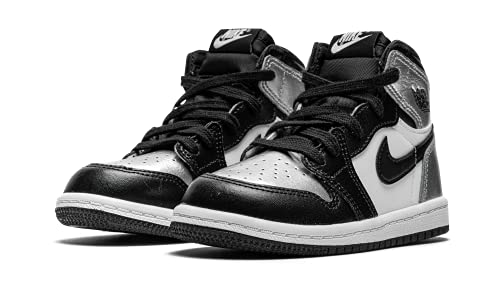 Nike Toddler Jordan 1 High OG Td Silver Toe, Black/Black/Metallic Silver, 5C2