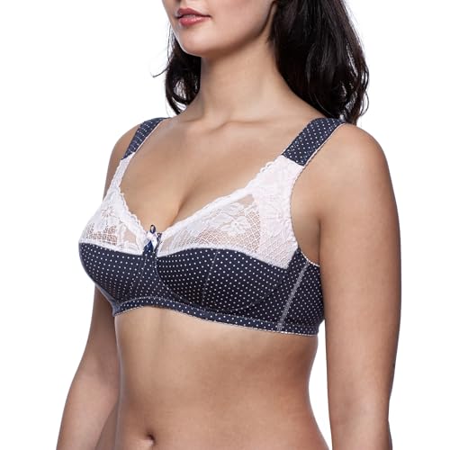 Image of Cotton Wireless Bra No Underwire Full Coverage Plus Size Sleep Minimizer