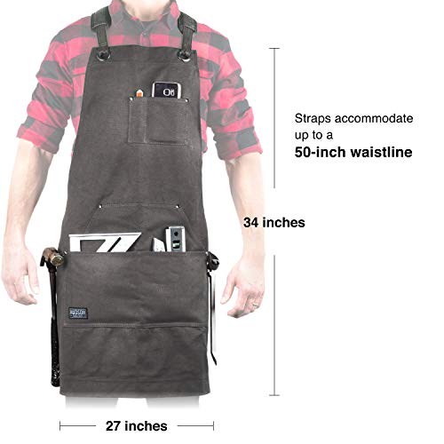 Hudson Durable Goods - Deluxe Edition (Grey) - Waxed Canvas Tool Apron