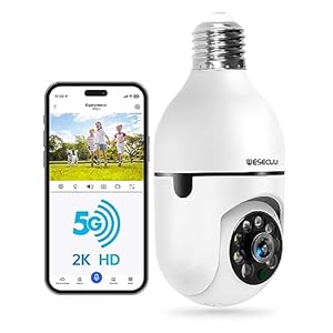 WESECUU Light Bulb Security Camera ...