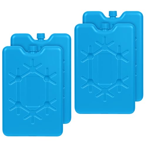 flintronic Lot de 4 Pain de Glace pour Sac Isotherme, Glace pour glaciere, Réutilisables, pour Camping Voyage Randonée Garder Nourriture, 10.9 x 1.5 x...