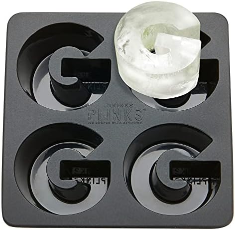 DRINKSPLINKS G Large Ice Cube Tray for Gin - Silicone Ice Mold for Freezer with Large Letter G Shapes - Big Alphabet Monogram Ice Molds - Reusable Trays for ice in Glasses, Baking & Crafting Molds