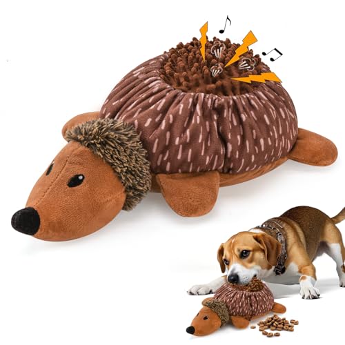 LIFLIX 犬 おもちゃ ぬいぐるみ 音が出る 嚙むおもちゃ ノーズワーク おやつ  早食い防止 ハリネズミ